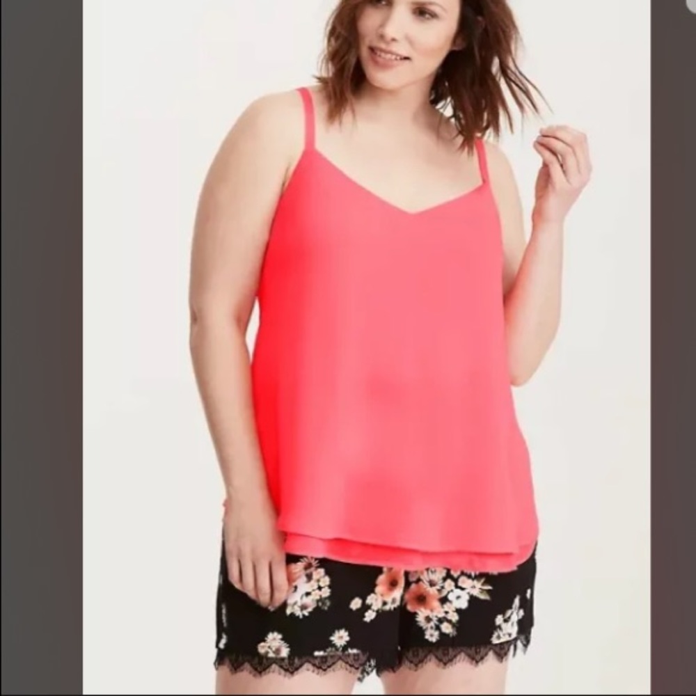 Torrid coral pink double layer tank top Cami 3X 22/24 plus size